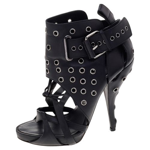 Givenchy Black Leather Studded Strappy Ankle Boots Size 38 - Givenchy - Modalova