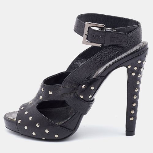 Givenchy Black Leather Studded Ankle Strap Sandals Size 37 - Givenchy - Modalova