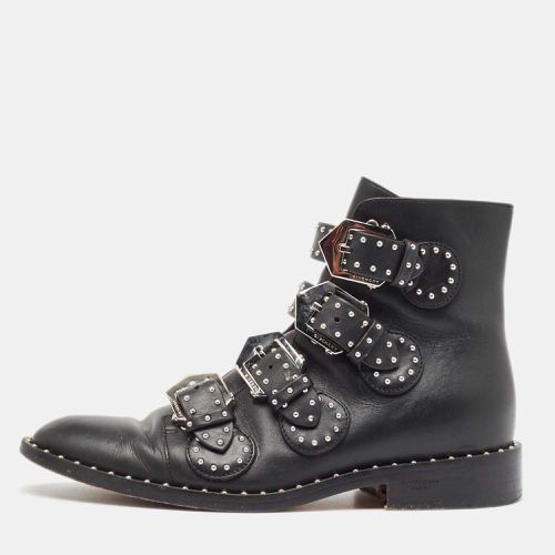 Givenchy Black Leather Studded Buckle Detail Ankle Boots Size 37 - Givenchy - Modalova