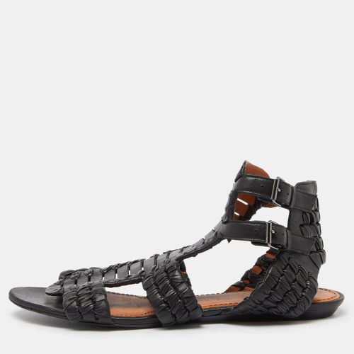 Givenchy Black Woven Leather Gladiator Flat Sandals Size 39 - Givenchy - Modalova