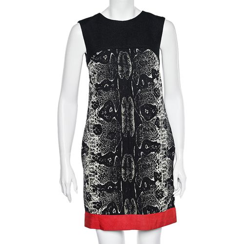 Giambattista Valli Black Printed Wool & Silk Paneled Shift Dress S - Giambattista Valli - Modalova