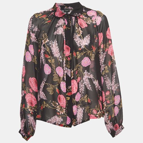 Giambattista Valli Black Floral Printed Chiffon Blouse M - Giambattista Valli - Modalova