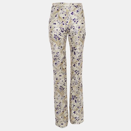 Off-White Floral Jacquard Flared Trousers XXS - Giambattista Valli - Modalova