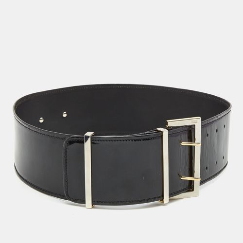 Gianfranco Ferre Black Patent Leather Buckle Wide Belt 95CM - Gianfranco Ferre - Modalova