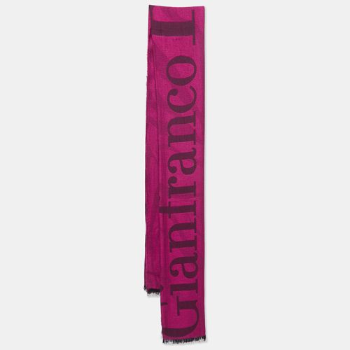 Gianfranco Ferre Purple Logo Pattern Wool Blend Scarf - Gianfranco Ferre - Modalova