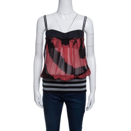 GF Ferre Multicolor Striped Lurex Knit Trim Sleeveless Bustier Top S - Gianfranco Ferre - Modalova