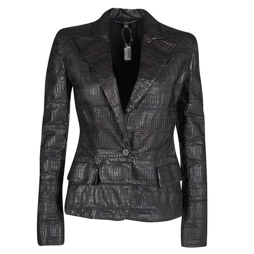 Gianfranco Ferre Brown Grass Snake Leather Jacket S - Gianfranco Ferre - Modalova