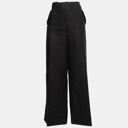 Gianfranco Ferre Vintage Black Linen Wide Leg Trousers L - Gianfranco Ferre - Modalova