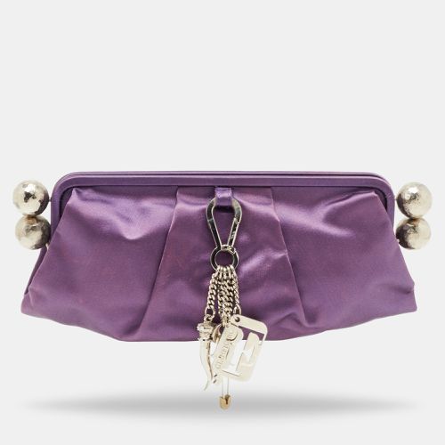 Gianfranco Ferre Purple Satin Charm Frame Clutch - Gianfranco Ferre - Modalova