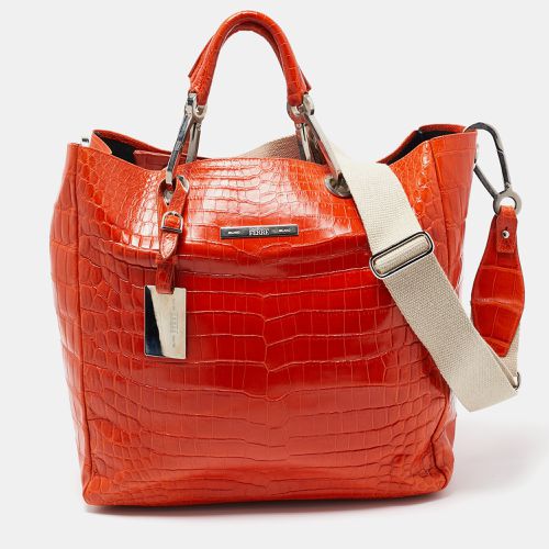 Gianfranco Ferre Orange Crocodile Buckle Tote - Gianfranco Ferre - Modalova