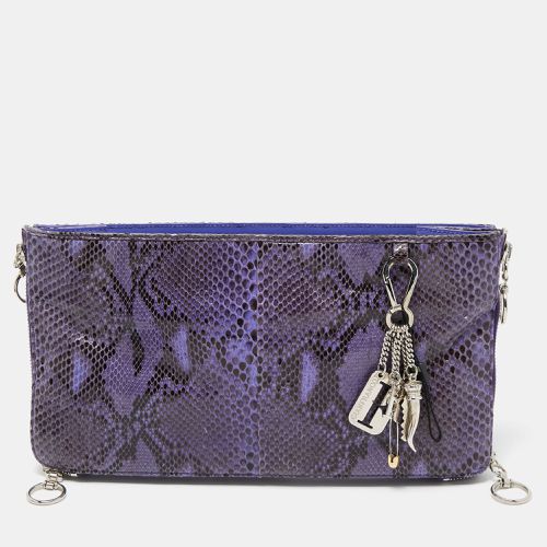 Gianfranco Ferre Purple Python Side Zip Oversized Clutch - Gianfranco Ferre - Modalova