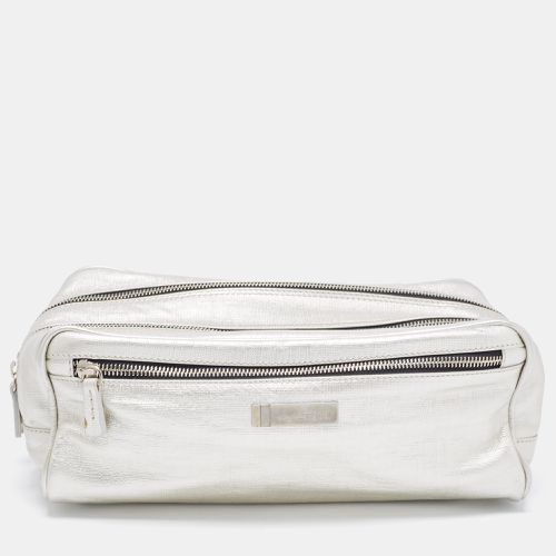 Gianfranco Ferre Silver Leather Oversized Pouch - Gianfranco Ferre - Modalova