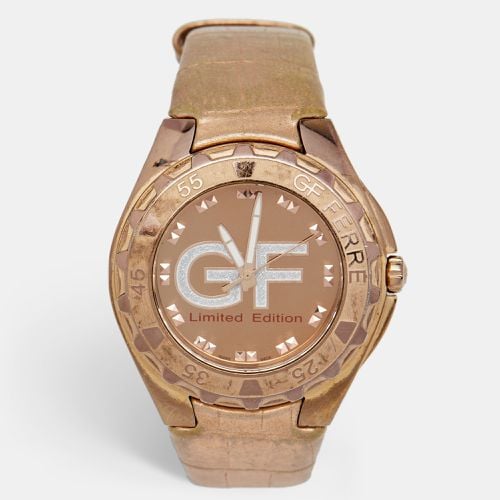 Gianfranco Ferre Rose Gold Plated Stainless Steel Leather 9040M Limited Edition Unisex Wristwatch 44 mm - Gianfranco Ferre - Modalova