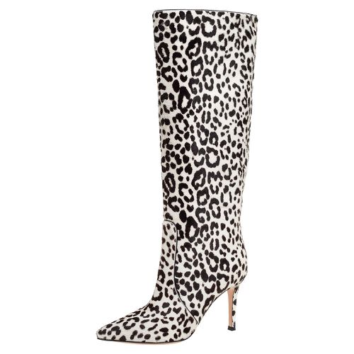 Gianvito Rossi White/Brown Calf Hair Knee Length Boots Size 36 - Gianvito Rossi - Modalova