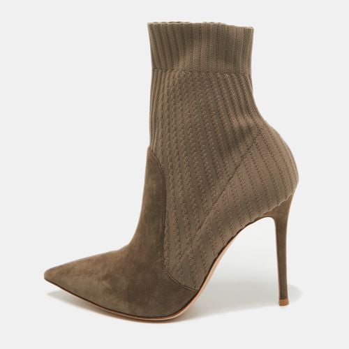 Gianvito Rossi Grey Suede and Fabric Ankle Boots Size 39 - Gianvito Rossi - Modalova