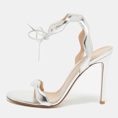 Leather Wavy Ankle Tie Sandals Size 38 - Gianvito Rossi - Modalova