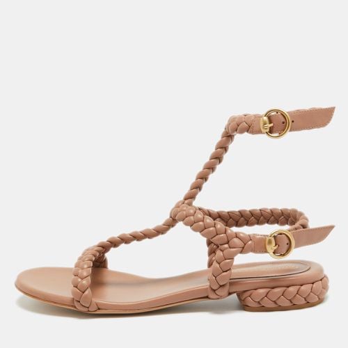 Gianvito Rossi Beige Braided Leather Sorrento Sandals Size 40.5 - Gianvito Rossi - Modalova