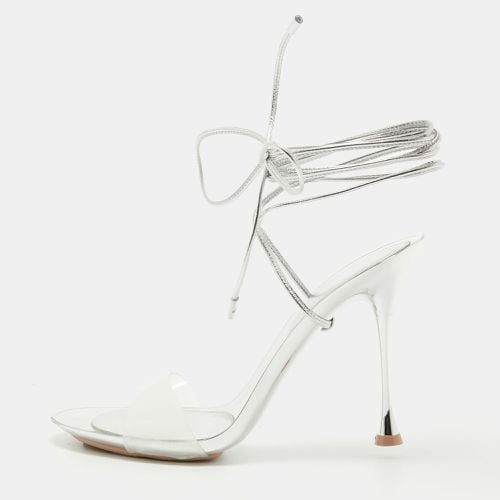 Gianvito Rossi Transparent/Silver PVC and Leather Spice Sandals Size 37 - Gianvito Rossi - Modalova