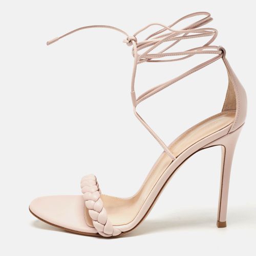 Gianvito Rossi Pink Braided Leather Leomi Sandals Size 39 - Gianvito Rossi - Modalova