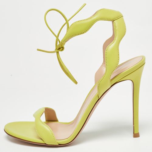 Gianvito Rossi Green Leather Wavy Ankle Tie Sandals Size 38.5 - Gianvito Rossi - Modalova