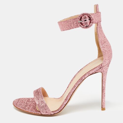 Gianvito Rossi Pink Foil Leather Portofino Sandals Size 41 - Gianvito Rossi - Modalova