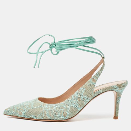 Mint Lace Ankle Wrap Slingback Pumps Size 39 - Gianvito Rossi - Modalova