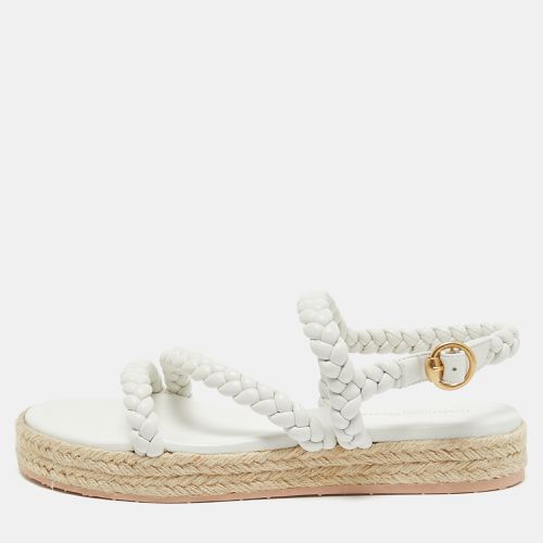 Gianvito Rossi White Braided Leather Espadrille Platform Sandals Size 41 - Gianvito Rossi - Modalova