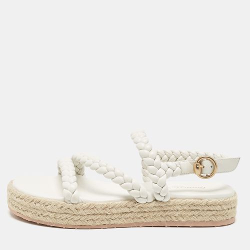 Gianvito Rossi White Braided Leather Platform Espadrille Sandals Size 36.5 - Gianvito Rossi - Modalova