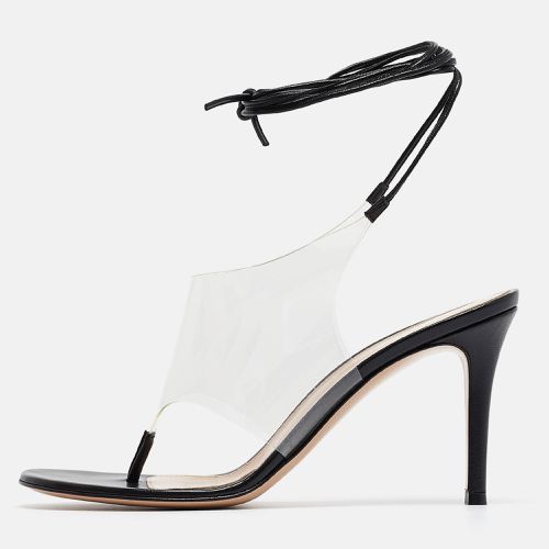 Gianvito Rossi Black Leather and PVC Plexi Thong Wrap Sandals Size 37.5 - Gianvito Rossi - Modalova