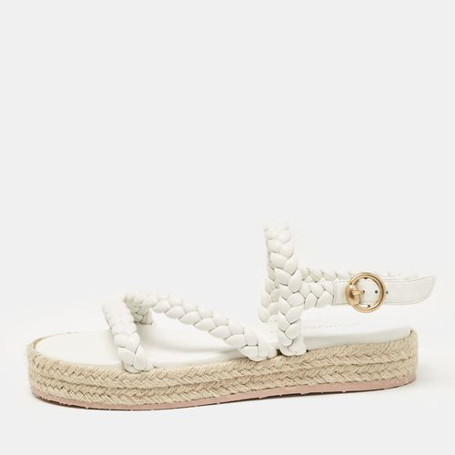 Gianvito Rossi White Braided Leather Platform Espadrille Sandals Size 36.5 - Gianvito Rossi - Modalova