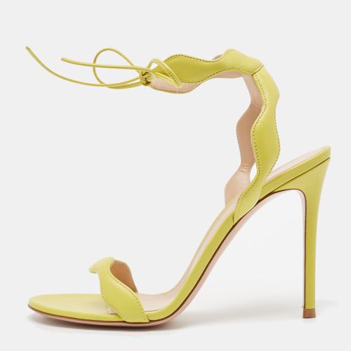 Gianvito Rossi Green Leather Wavy Ankle Tie Sandals Size 39.5 - Gianvito Rossi - Modalova