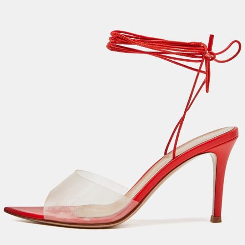 Gianvito Rossi Poppy Red Leather and PVC Skye Sandals Size 41.5 - Gianvito Rossi - Modalova