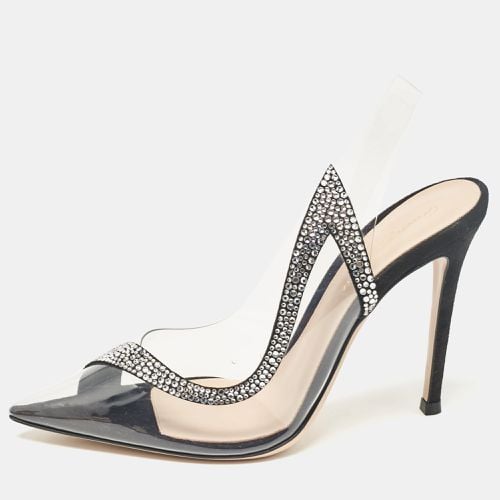 Gianvito Rossi Transparent PVC and Suede Embellished Hortensia Pumps Size 37 - Gianvito Rossi - Modalova