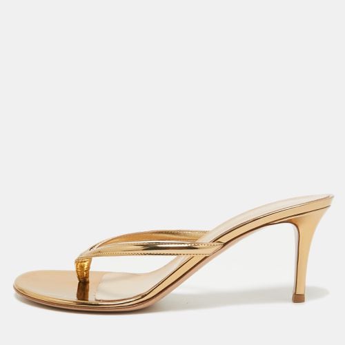 Gianvito Rossi Gold Leather Slide Sandals Size 39.5 - Gianvito Rossi - Modalova