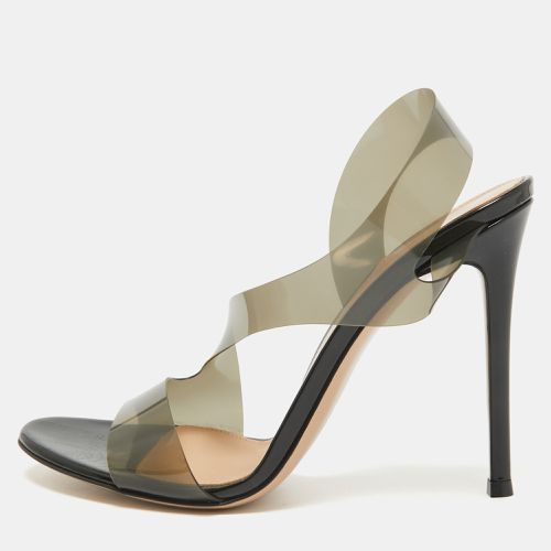 Gianvito Rossi Black/Brown PVC Metropolis Slide Sandals Size 39 - Gianvito Rossi - Modalova