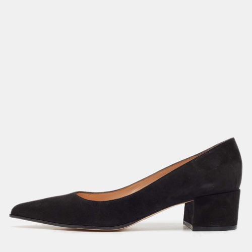 Gianvito Rossi Black Suede Piper Block Heel Pumps Size 39.5 - Gianvito Rossi - Modalova