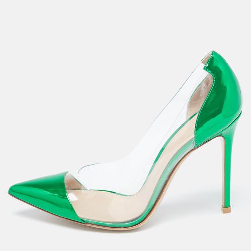 Gianvito Rossi Green Patent Leather and PVC Plexi Pointed Toe Pumps Size 38.5 - Gianvito Rossi - Modalova