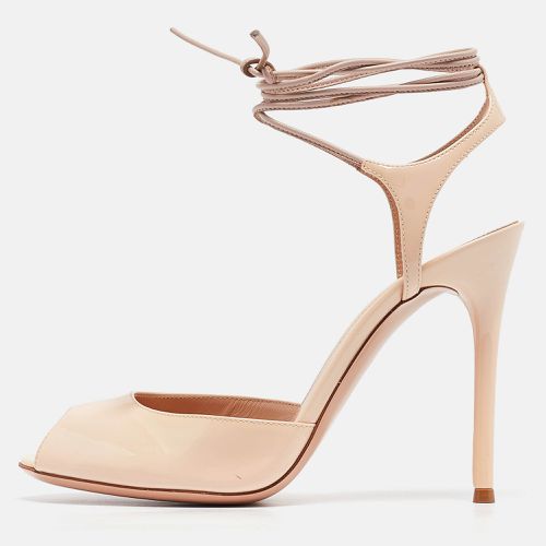 Gianvito Rossi Beige Patent Leather Ankle Strap Sandals Size 37.5 - Gianvito Rossi - Modalova