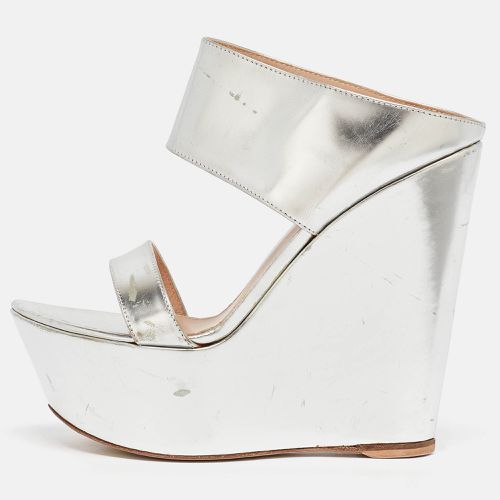 Gianvito Rossi Silver Leather Wedge Sandals Size 36 - Gianvito Rossi - Modalova