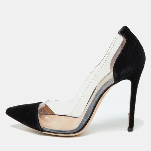 Gianvito Rossi Black Velvet and PVC Plexi Pointed Toe Pumps Size 37 - Gianvito Rossi - Modalova