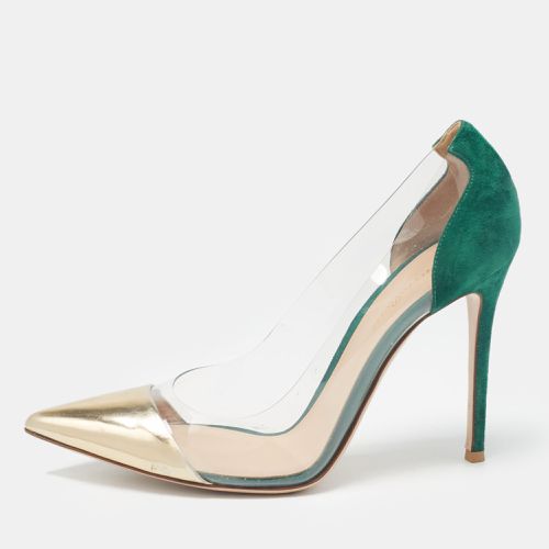 Gianvito Rossi Gold/Green Leather, Suede and PVC Plexi Pumps Size 41.5 - Gianvito Rossi - Modalova