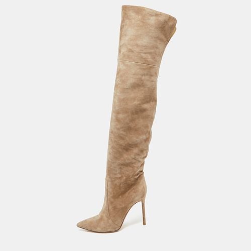 Gianvito Rossi Beige Suede Pointed Toe Over The Knee Boots Size 39.5 - Gianvito Rossi - Modalova