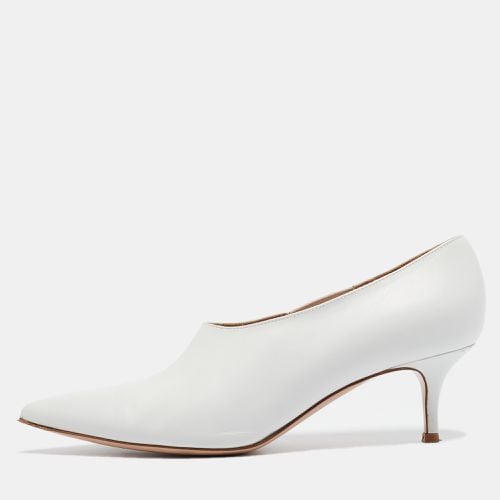 Gianvito Rossi White Leather Pointed Toe Pumps Size 38.5 - Gianvito Rossi - Modalova