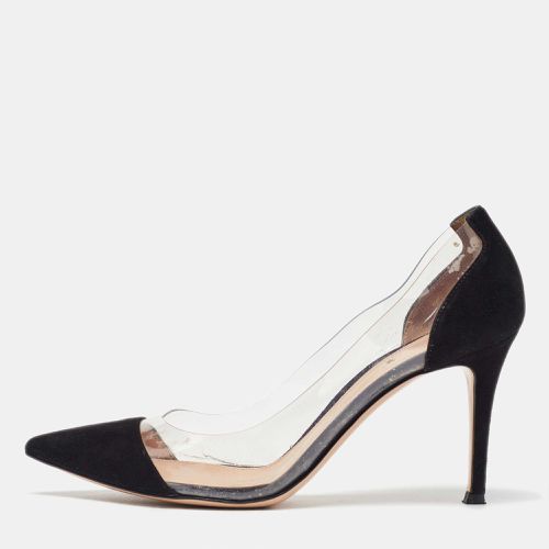 Gianvito Rossi Black PVC and Suede Plexi Pointed Toe Pumps Size 37.5 - Gianvito Rossi - Modalova