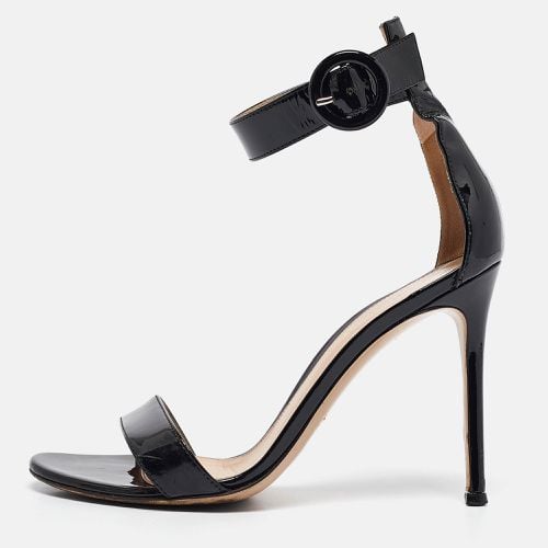 Gianvito Rossi Black Patent Leather Portofino Ankle Strap Sandals Size 36 - Gianvito Rossi - Modalova