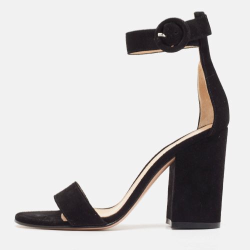 Gianvito Rossi Black Suede Versilia Sandals Size 34.5 - Gianvito Rossi - Modalova