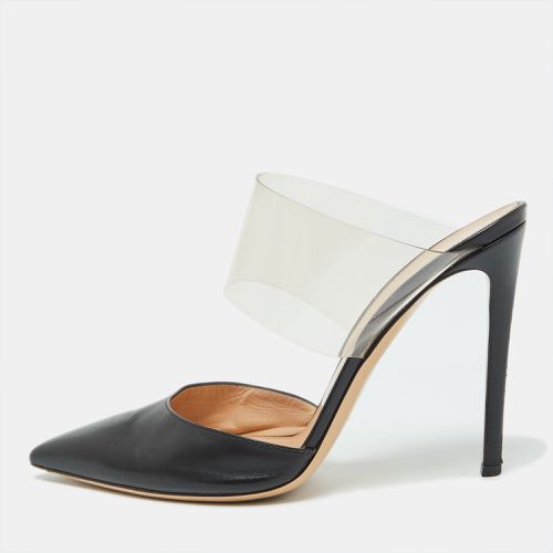 Gianvito Rossi Black Leather and PVC Plexi Pointed Toe Mules Size 41 - Gianvito Rossi - Modalova