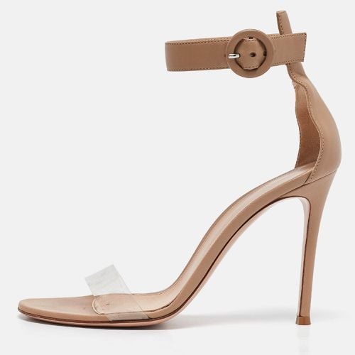 Gianvito Rossi Beige Leather and PVC Portofino Ankle Strap Sandals Size 39.5 - Gianvito Rossi - Modalova