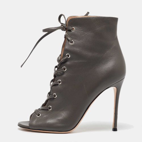 Gianvito Rossi Grey Leather Open Toe Lace up Ankle Length Boots Size 40 - Gianvito Rossi - Modalova