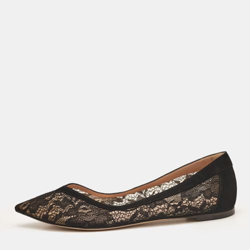 Gianvito Rossi Black Lace and Suede Ballet Flats Size 39 - Gianvito Rossi - Modalova